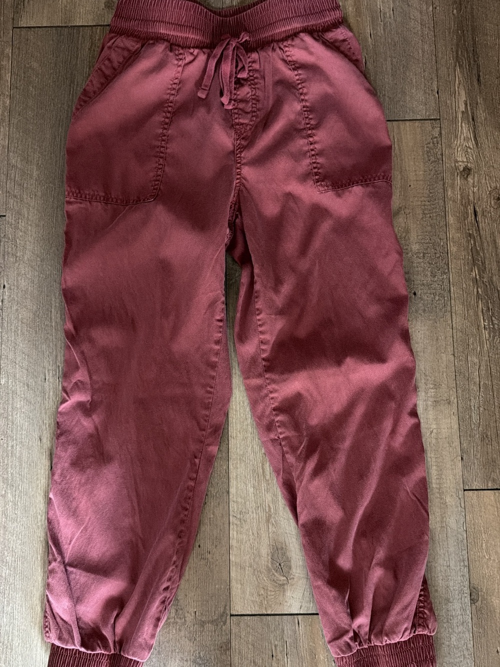 A New Day Drawstring Cargo Utility Jogger Pants - Faded Red, Size Small